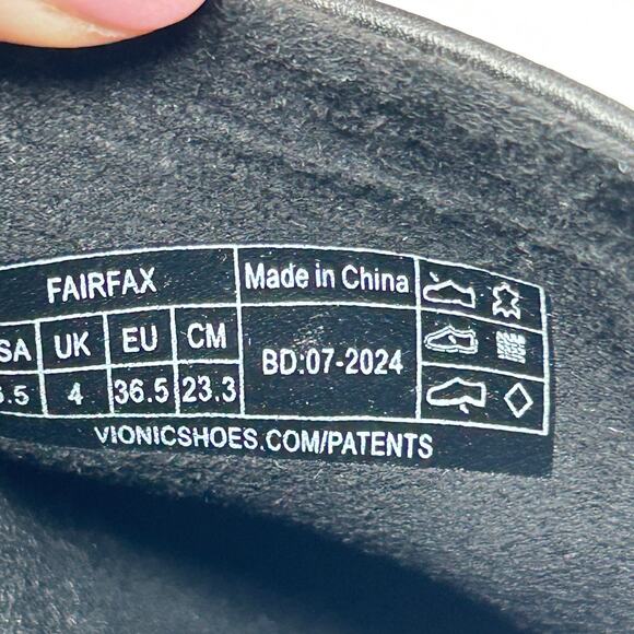 Vionic Fairfax Vegan Leather Mule Slip On Black J0793L1001 Women's 6.5M Tried On - Picture 10 of 11